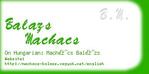 balazs machacs business card